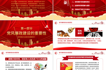红色质感抓好党风廉政建设党课ppt反腐从严治党-含讲稿