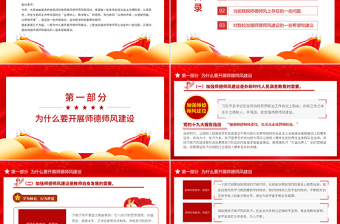大气简洁师德师风教育PPT红色党政风中小学高校做师德高尚业务精湛的高素质好教师校园专题党课课件