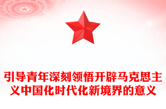 优质引导青年深刻领悟开辟马克思主义中国化时代化新境界的意义PPT大气精美风团员干部学习教育专题党课课件(讲稿)