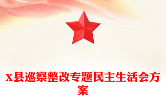 优质X县巡察整改专题民主生活会方案