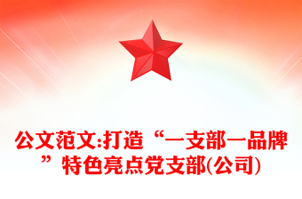 精品公文范文:打造“一支部一品牌”特色亮点党支部(公司)