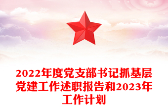 精品度党支部书记抓基层党建工作述职报告和精品工作计划