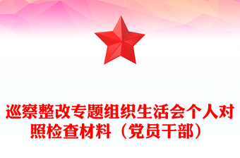 优质巡察整改专题组织生活会个人对照检查材料（党员干部）