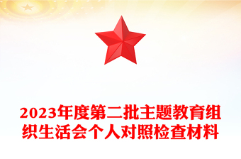 优秀第二批主题教育组织生活会个人对照检查材料