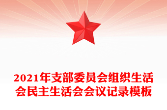 精品支部委员会组织生活会民主生活会会议记录模板
