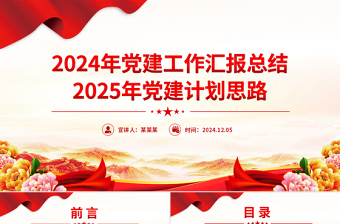 优质2024年党建工作汇报总结及2025年党建计划思路PPT党建模板