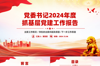 2025年党委书记度抓基层党建工作报告PPT模板