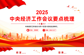 大气精美2025中央经济工作会议要点梳理PPT课件下载
