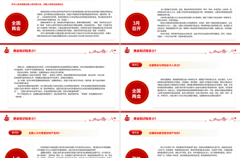 大气精美两会知识知点问答PPT大气简洁关注两会聚焦民生专题课件下载