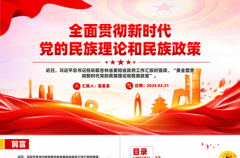 大气精美全面贯彻新时代党的民族理论和民族政策PPT微党课