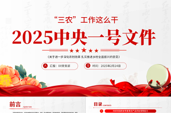 精美时尚2025中央一号文件PPT深化农村改革扎实推进乡村全面振兴课件下载