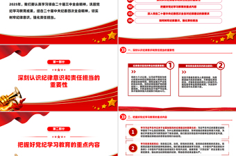 简洁大气第一季度专题党课PPT树牢纪律意识强化责任担当课件下载