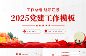简洁大气2025党建工作总结汇报PPT模板