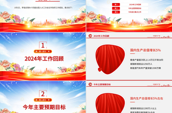 大气精美政府工作报告极简版PPT两会精神学习课件