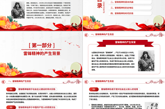 大气精美弘扬雷锋精神凝聚奋进力量PPT党政风红色精神党课