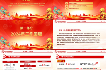 精美时尚2025政府工作报告PPT学习全国两会精神党课下载