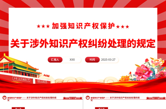 简洁大气关于涉外知识产权纠纷处理的规定PPT法律法规课件