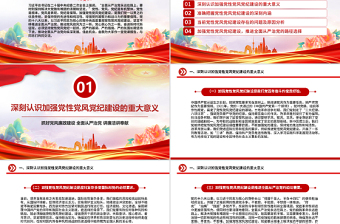 精美时尚加强党性党风党纪建设推进全面从严治党PPT党课课件