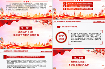 简约大气精美简洁清风传家远正气永流传PPT党员干部家风建设微党课