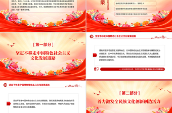 红色党政风总书记重要论述党课PPT坚定不移走中国特色社会主义文化发展道路课件下载