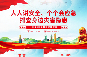 大气时尚512全国防灾减灾日PPT2025排查身边灾害隐患课件下载