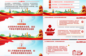 大气精美增强全民国家安全意识和素养PPT党政风总书记重要论述课件下载