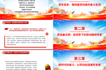 大气精美传承红色基因让劳动精神在新时代绽放光芒PPT微党课