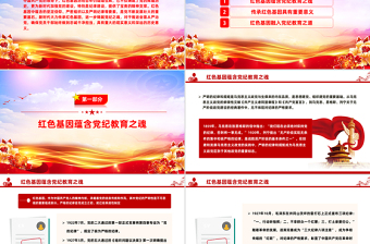 大气精美传承红色基因铸就党纪之魂PPT建党104周年七一党课