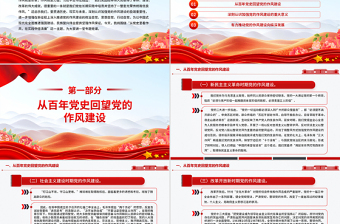 精美时尚从党史里看作风在实践中悟清廉PPT作风建设微党课