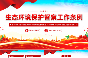 大气精美《生态环境保护督察工作条例》简洁风法律法规课件