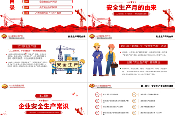 简洁大气安全生产月宣传教育课件PPT简洁风人人讲安全个个会应急查找身边安全隐患课件