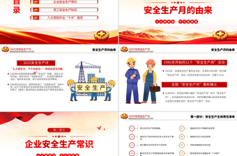 红色创意人人讲安全个个会应急查找身边安全隐患PPT2025安全生产月宣传课件下载