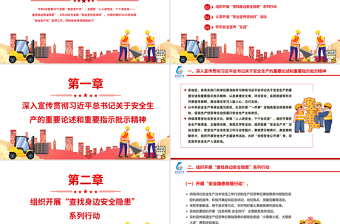 大气时尚卡通精美6月全国安全生产月PPT人人讲安全个个会应急查找身边安全隐患课件
