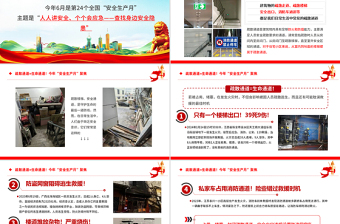 红色党政风2025年全国第安全生产月关于疏散通道等于生命通道安全教育课件模板