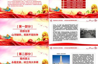 精美时尚1945-2025纪念抗日战争胜利80周年PPT铭记历史吾辈自强党课下载