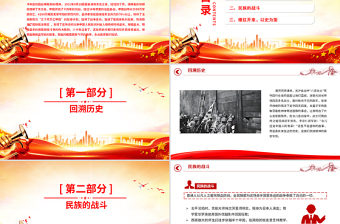 红色党政风纪念中国人民抗日战争胜利80周年PPT铭记历史砥砺前行党课下载