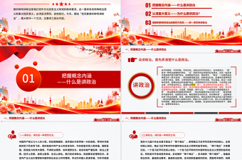 大气精美党员要旗帜鲜明讲政治PPT基层党组织辅导党课课件