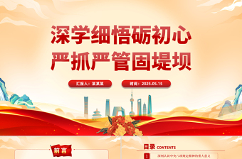 大气精美深学细悟砺初心严抓严管固堤坝PPT党的作风建设专题党课课件