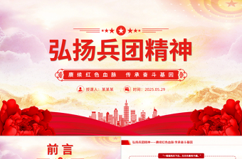 大气精美弘扬兵团精神PPT赓续红色血脉传承奋斗基因微党课