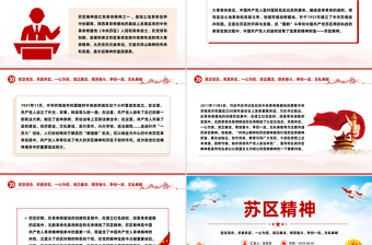 大气时尚学习苏区精神PPT中国共产党人的精神谱系党课