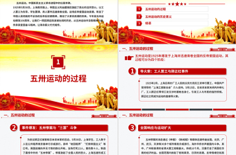 大气精美纪念五卅运动爆发100周年PPT赓续红色血脉汲取奋进力量课件