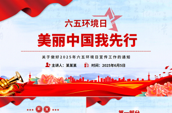 极简风简约风关于做好2025年六五环境日宣传工作的通知PPT美丽中国我先行课件