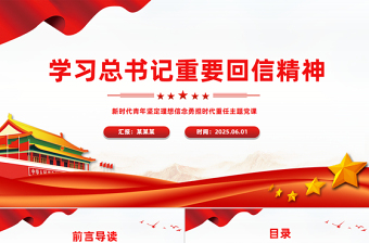 大气精美新时代青年学习总书记重要回信精神PPT党课下载