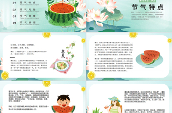 精美时尚清新夏至节气PPT中国传统24节气下载
