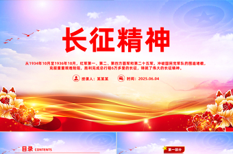 优秀重温长征精神PPT党政风中国精神系列课件